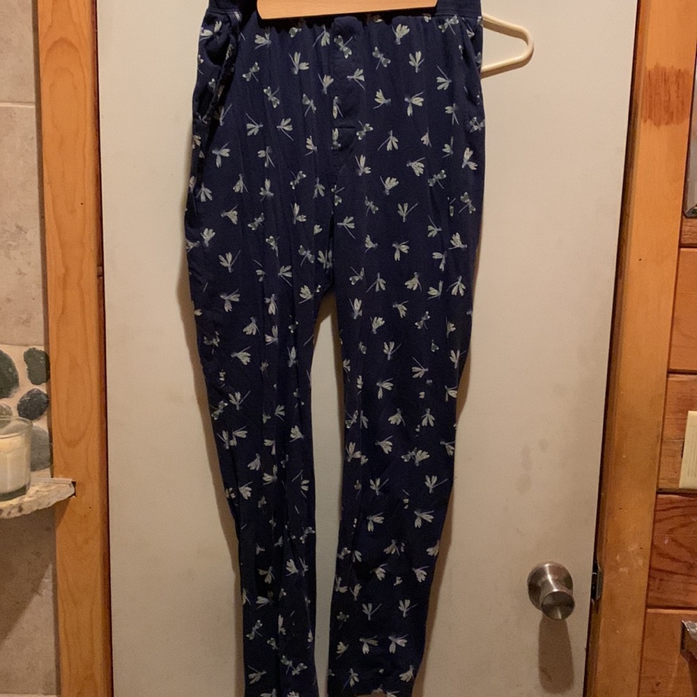 Blue dragonfly pajama bottoms